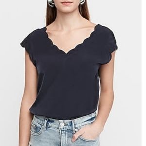 Express Satin Scalloped Top